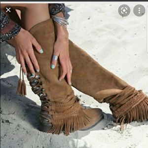 Naughty monkey zarape fringe boots